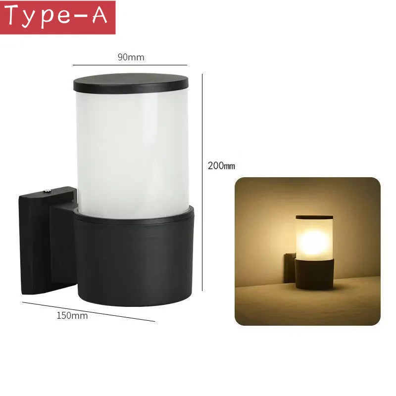 LED Outdoor Wall Lights E27 Waterproof Porch Light 12W AC85-265V Corridor Aisle Wall Sconce for Garden Courtyard Balcony Lamps