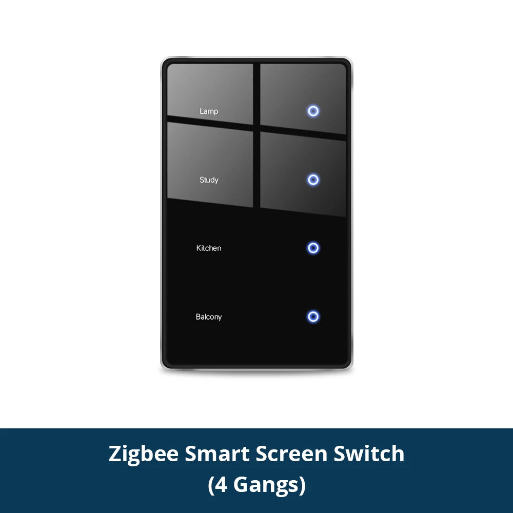 Zigbee DIY Smart Light Switch with Touch Display (Black) - US Standard Tuya Switch