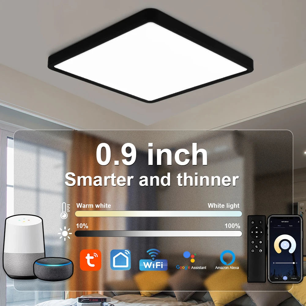 Modern LED Ceiling Light Tuya Smart APP Remote Control  Voice Control Alexa Dimmable Lustre Lights for Living Room Bedroom Light