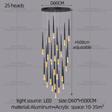 New Luxury Chandelier Nordic Conical Light Modern Living Room Duplex Attic Long Pendant Light Villa Staircase LED Pendant Light