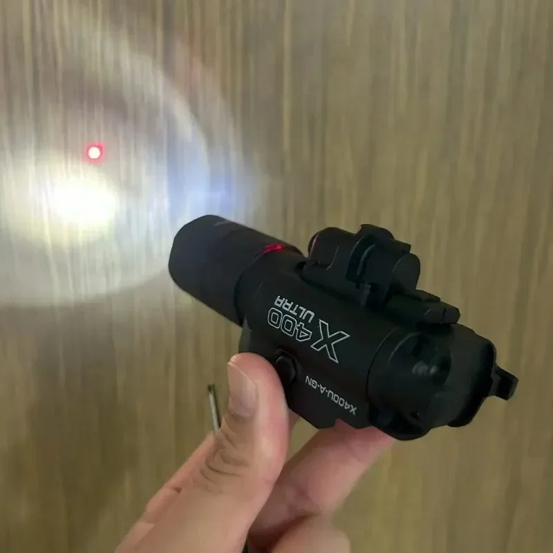 X400 Mini Pistol Flashlight with Strobe Mode - Compact LED Weapon Light for Picatinny & GL Rails