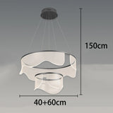 Medieval Bauhaus Luxury Fiberglass Paper Scarf Shape Wedge LED Pendant Light Lustre Lamps for Living Room Decoration Chandeliers