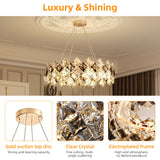 Luxury Crystal Chandelier Shining Ceiling Light Pendant Lamp Hanging Hallway Living Room