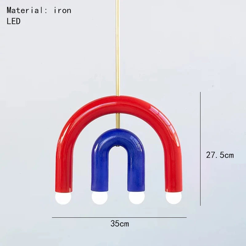 Beautiful Rainbow E14 Bulb Home Pendant Lamp Kitchen Dining Room Lighting Fixtures Colorful Metal Bedroom Luminaire Suspension