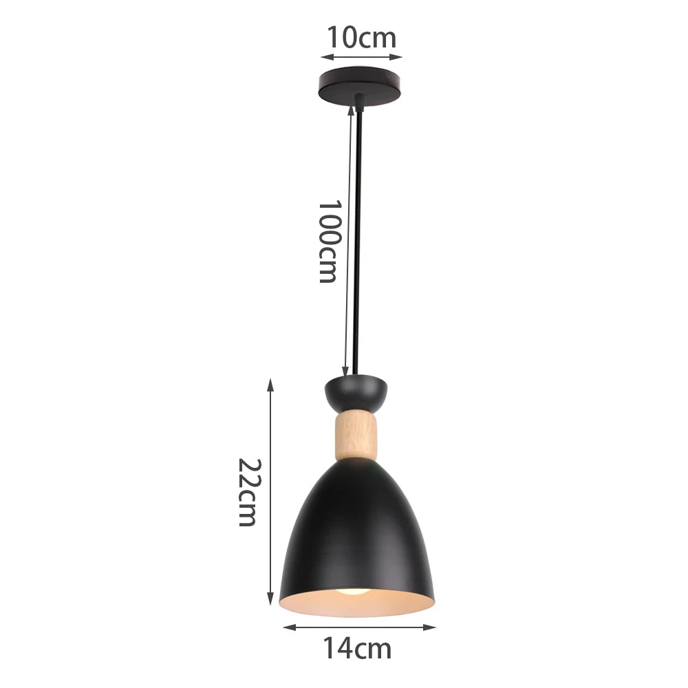 Modern Simple Pendant Lights Wood Nordic E27 Hanging Pendant Lamps Restaurant Bar Living Room Bedside Lighting Fixture Luminaire