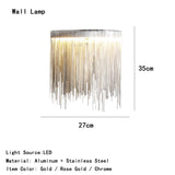 Modern Hanging Lamp Gold/Rose Gold/Chrome Metal Tassel Ceiling Chandeliers Stair Pendant Lighting Fixtures Dining Room Lustre