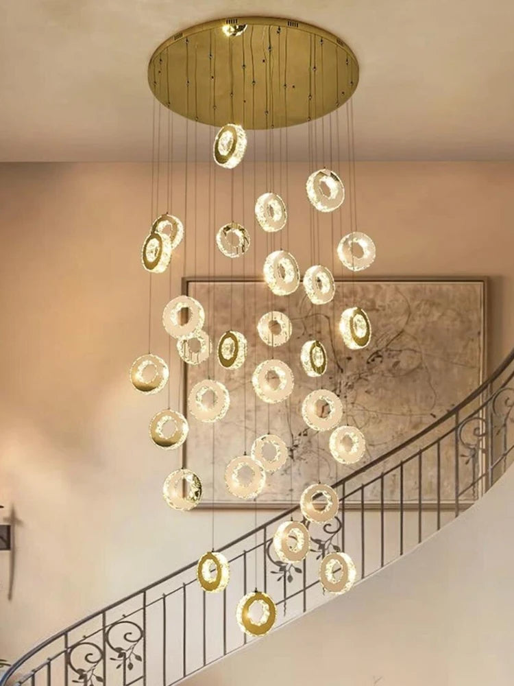 2026 Modern LED Duplex Staircase Chandelier - Living Room Hanging Light