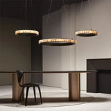 LED Luxury Marble Golden Black Lustre Hanging Lamp Chandelier Lighting Suspension Luminaire Lampen For Living Room
