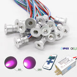 RGB LED Spotlight Room Decor Dimmable Mini Cabinet Ceiling Spot Lamp with Driver 1W DC12V Stair Showcase Spot Recessed Downlight
