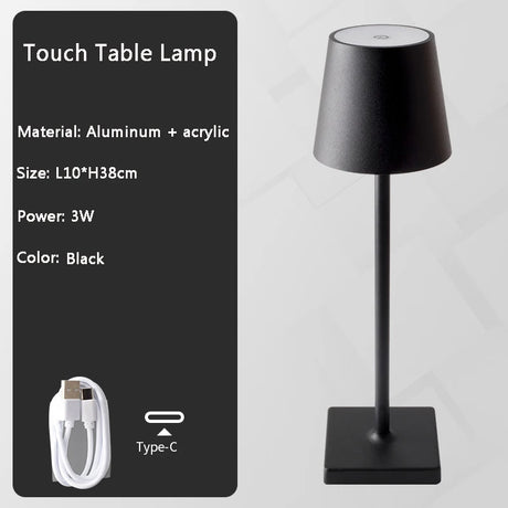Table Lamp Eyes Protection Touch Dimmable LED Light Bedroom USB  Desk Lamp Bar Restaurant Night Light Gift Charging Light Fixture