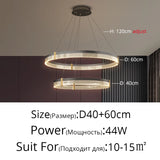 Nordic Living Room Pendant Light Luxury Ring Bedroom Lamp Modern Designer Lustre Home Decor Simple Dining Room Circle Chandelier