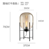Nordic Glass Globe Floor Lamp - Modern Iron Standing Light for Living Room