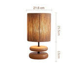 Japanese Cream Vintage Table Lamp Solid Wood Vintage Living Room Bedhead Wabi Sabi Style Study Desk Lamp