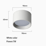 Led Downlight Surface Mounted Down Light Round Aluminum Ceiling Lamp White Black No Opening Spot For Living Room Bedroom Home