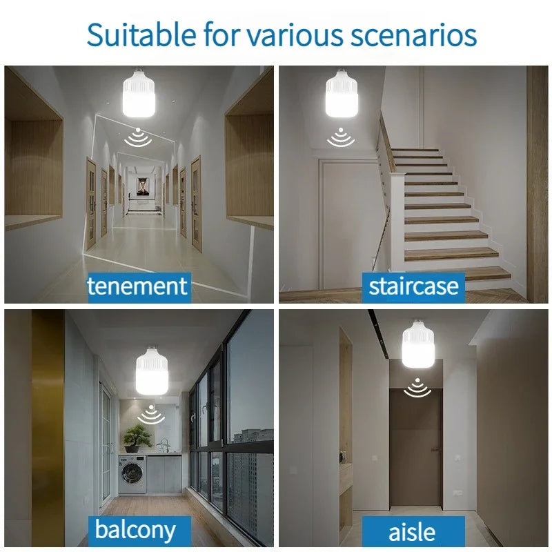 Sound Sensor LED Bulb Voice Light Control Garage Lamp E27 AC220V Cold White 6500K For Stair Pathway Warehouse Graden