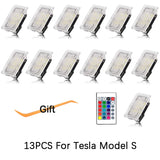 For Tesla RGB LED Lights Bulbs Kit Atmosphere Lamp Projector Trunk Lamp With Remote Control Car Interior for Tesla Model Y 3 X S