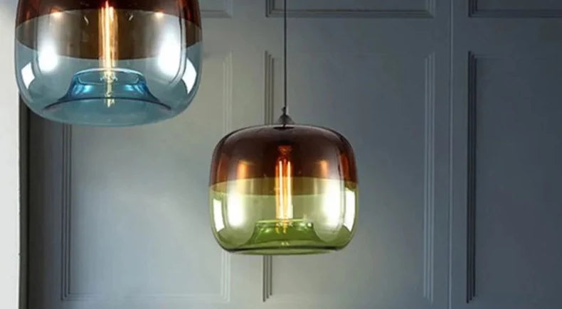 Europe Hanging Glass Pendant Light Fixtures E27 LED pendant Lights For Cafe Bar Restaurant Living Dinning Room Bedroom Lusters&#39;