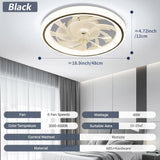 Modern Thin Ceiling Fan Light, White Silent Ceiling Fan, Remote Control, Unlimited Dimming, 6 Wind Power, Bedroom Living Room