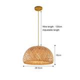 Classic Bamboo Luster's Chandelier Hanging Lamp Ceiling Handmade Rattan Pendant Light Fixture Weaving Home Living