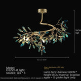 Modern Colorful Agate LED Ceiling Chandeliers Lighting Romantic Leaves Shape Pendant Lamp Living Dining Room Bedroom Decor Light