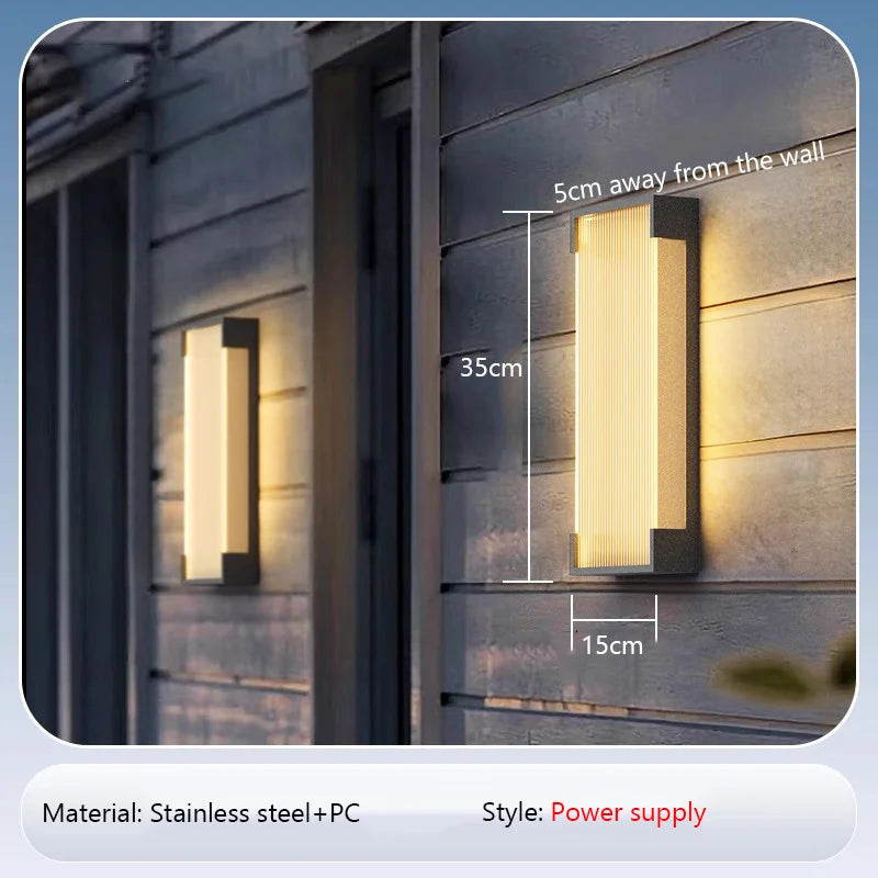 Solar Wall Light (Stainless Steel, Waterproof) - Black Outdoor Auto On/Off LED Sconce Lighting Fixture for Balcony, Patio, Garden & Villa Gate Decor