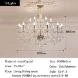 Luxury Home Crystal Chandeliers Villa Lighting for Living Room Decorate LED Ceiling Pendant Lights Indoor Hanging Lights Fixture