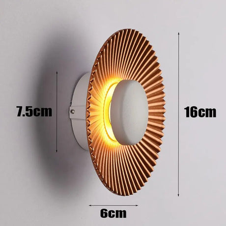 Creative Modern LED Wall Lamp Sconces Disc-shaped Metal Hotel Restaurant Bedroom Corridor Decoration Wall Light Indoor Lighting