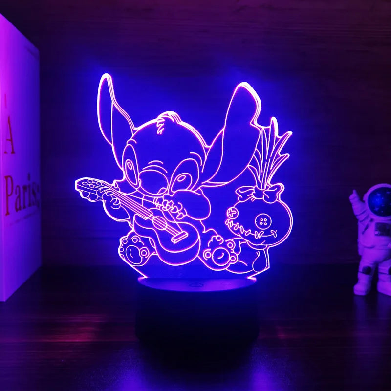 3D Illusion Stitch Night Light with Remote Control and Smart Touch Room Decor Lamp Birthday Valentine&#39;s Day Christmas Gifts