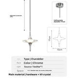 Crystal UFO Chandelier Pendant Lamp Bedside Pendant Light Entryway Hallway Background Wall Ambient Light Entrance Decoration