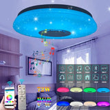 72W LED Starlight Ceiling Light with bluetooth Music Speaker Dimmable Flying Saucer Lamp