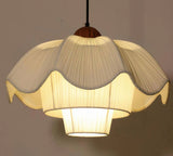 Nordic French Petal Shape Chandelier Simple Romantic Cream Style Lighting for Living Room Master Bedroom Home Decor Elegant