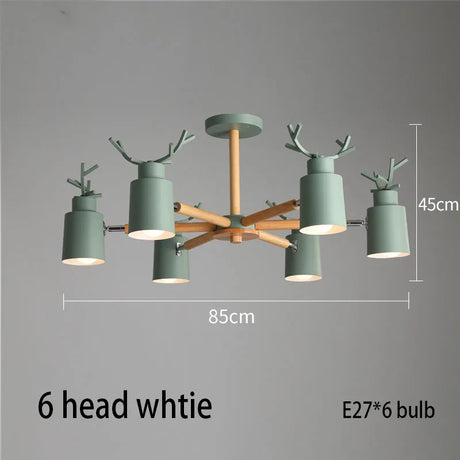 Log chandelier living room bedroom ceiling pendant light fixtures kitchen ceiling lighting deer design e27 light