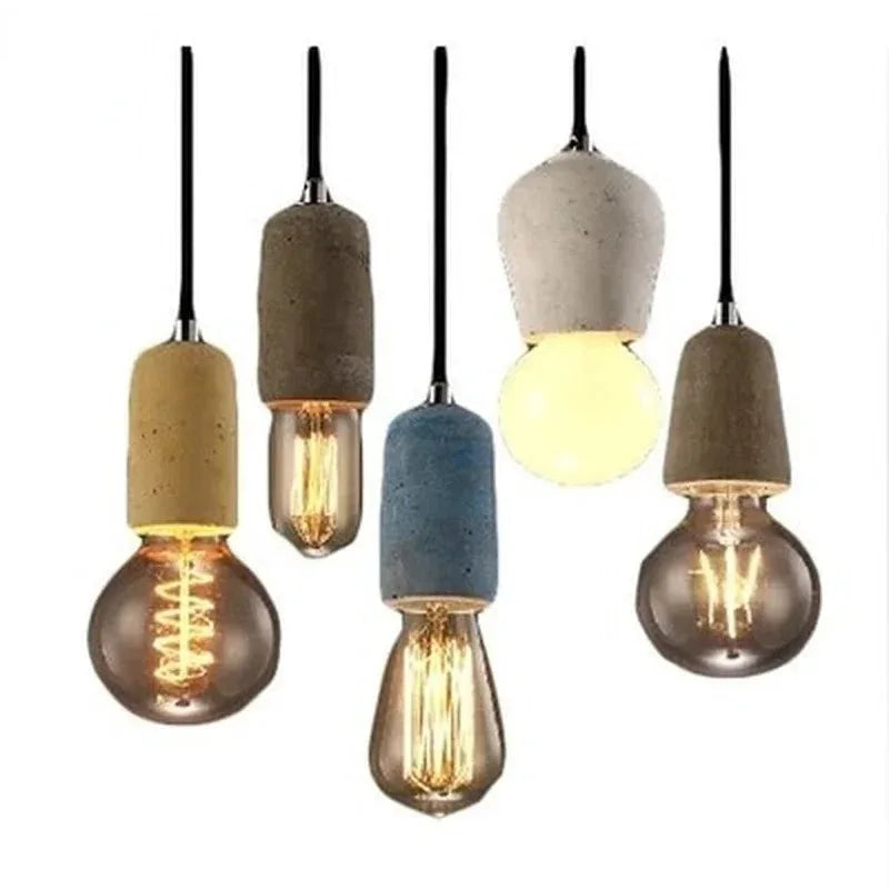 American Vintage Single Head E27 Chandelier Creative Personality Restaurant Bar Aisle Stairs Bedroom Bed Cement Chandelier