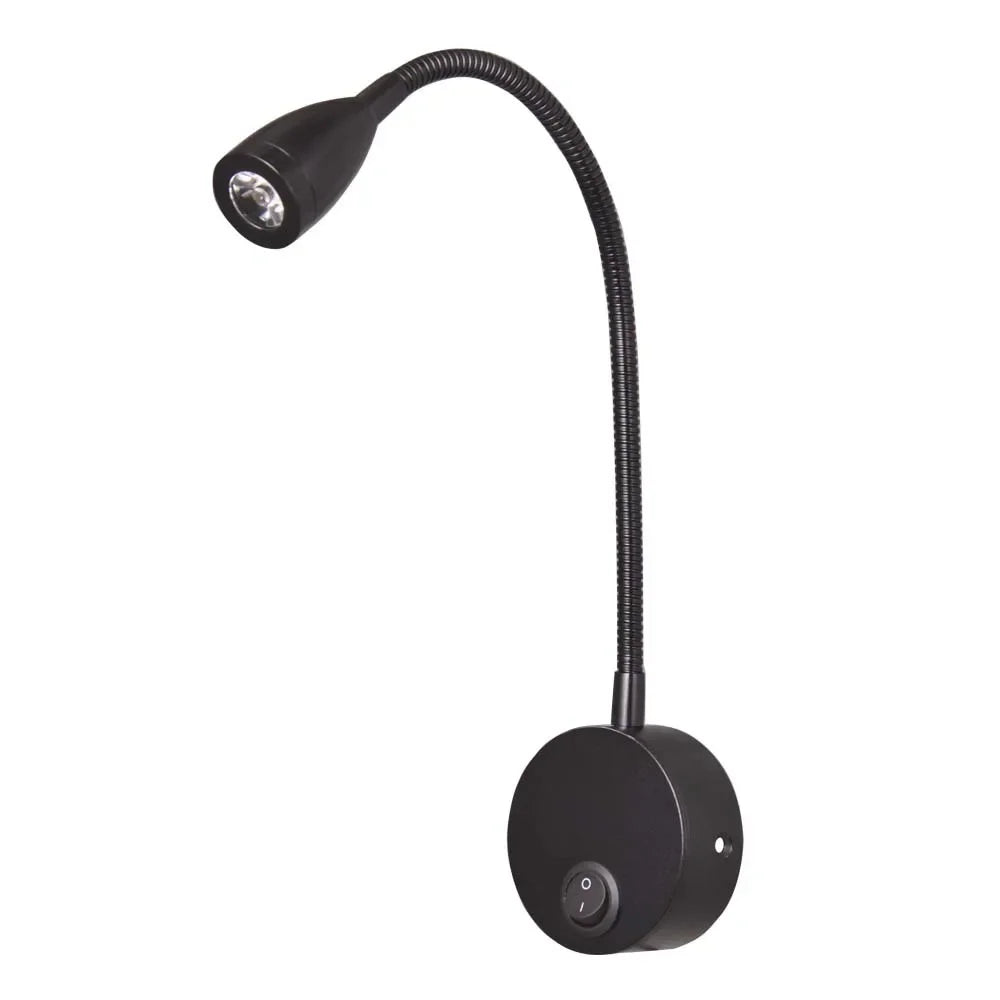 12V 3W 360 Degree Rotation Multipurpose Yacht RV Reading Light Button Control Vehicles Campers Portable Adjustable Bed Lamp