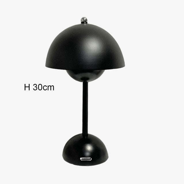 D2 New Mushroom Flower Bud Rechargeable LED Table Lamps Desk Light For Bedroom Dining Touch Night Light Simple Modern Decoration