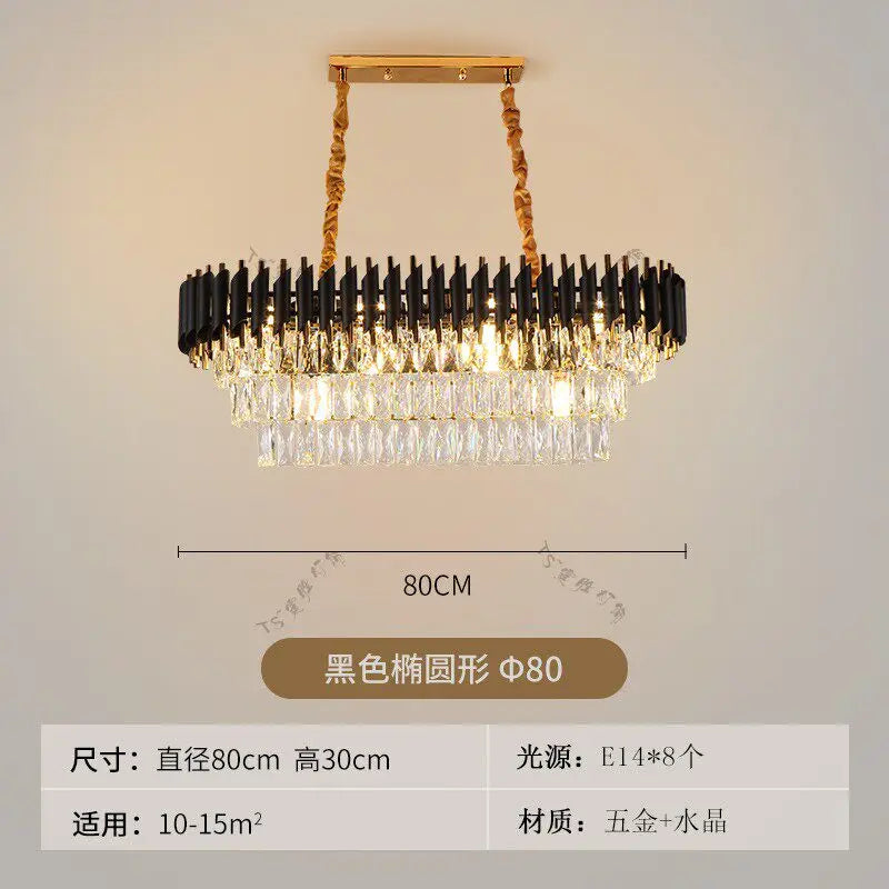 Nordic Luxury Crystal Chandelier Round Pendant Light LED for Living Room Hotel Lobby Hallway Modern Home Decor Hanging Lamp