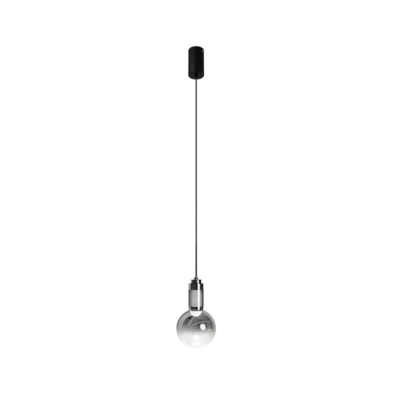 Modern Glass Pendant Light with Knob Switch - Bedside Hanging Night Light