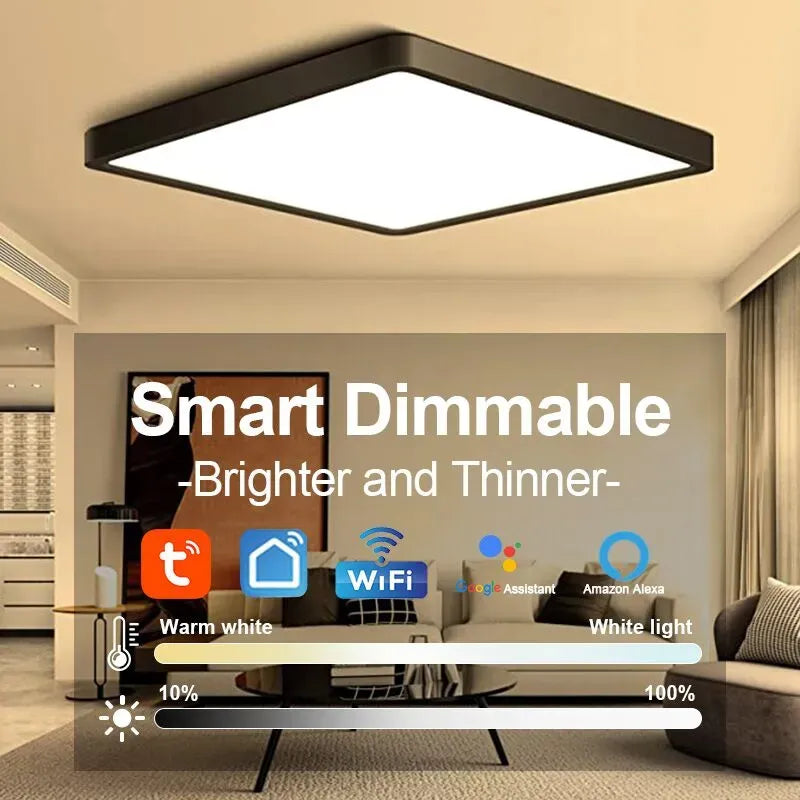 Led Ceiling Lamps Tuya Smart Lights 20inch Lighting Fixture Ultrathin 2.4 cm Led Ceiling Lights for Living Room Balcony Bedroom
