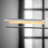 Nordic Minimalist LED Linear Pendant Light - Modern Industrial Hanging Chandelier for Dining Room, Kitchen Island, Bar & Office