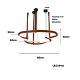 2026 Leather Belt LED Ceiling Chandelier - Luxury Living Room Hanging Lamp
