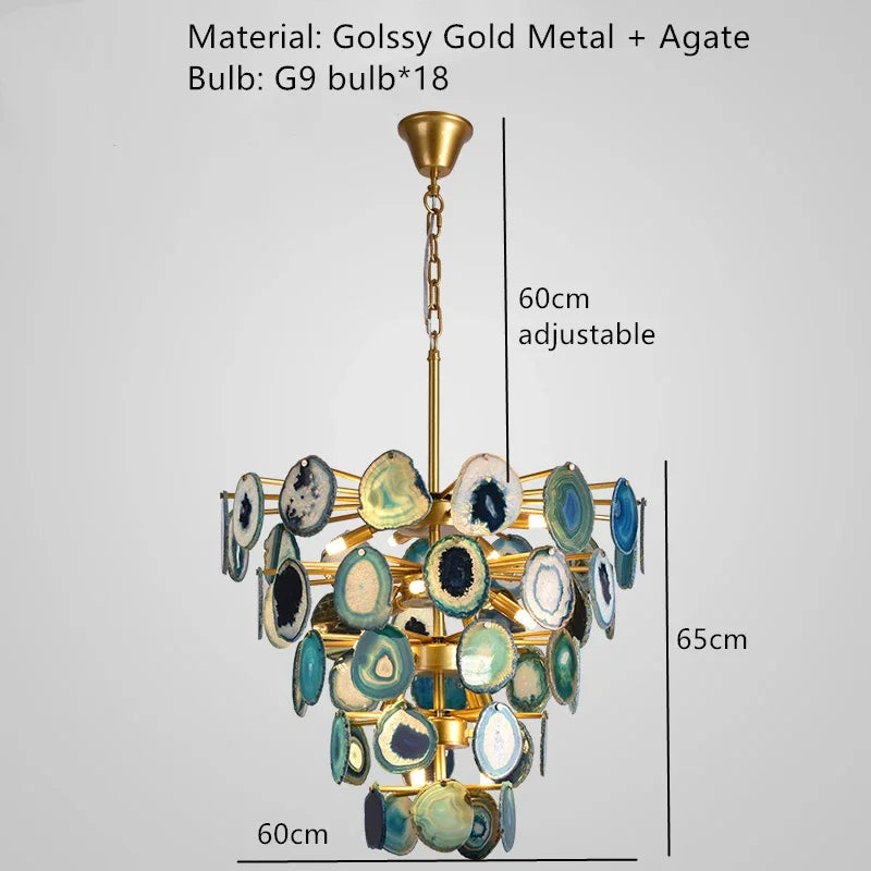 LED Agate Chandelier Modern Firefly Chandelier Living Room Bedroom Flower  Bedroom Kitchen Indoor Tree Branch Pendant Light