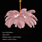 Nordic Ostrich Girl Ins Feather Art Living Room Chandelier Bedroom Indoor Hanging Lamp Pendant Lights Home Decor Ceiling Lamps