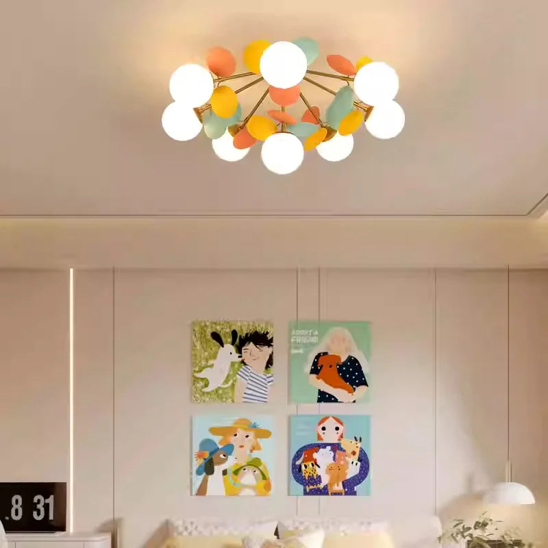 Modern Full Spectrum Ceiling Light - Colorful Bubble Lamp for Living Room