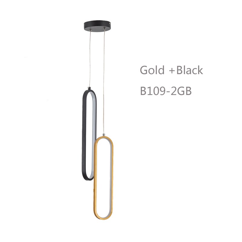 Good packing Two rings black or gold led pendant light for indoor place hanging lamp emitting warm white or white