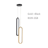 Good packing Two rings black or gold led pendant light for indoor place hanging lamp emitting warm white or white