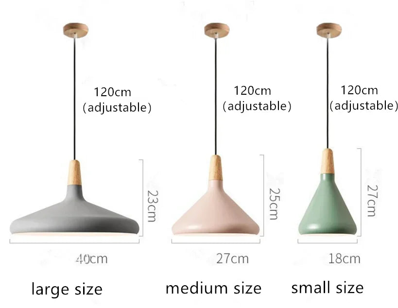 Modern Pendant Light Nordic Hanging Light Fixuture Suspension Macaron Dinning Living Room Hall Decoration Wood LED Lamp Lampara