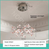 French Luxury Crystal Chandelier Romantic Princess Room Bedroom Master Light High-end Dining Room Crystal Wreath Light Fixture