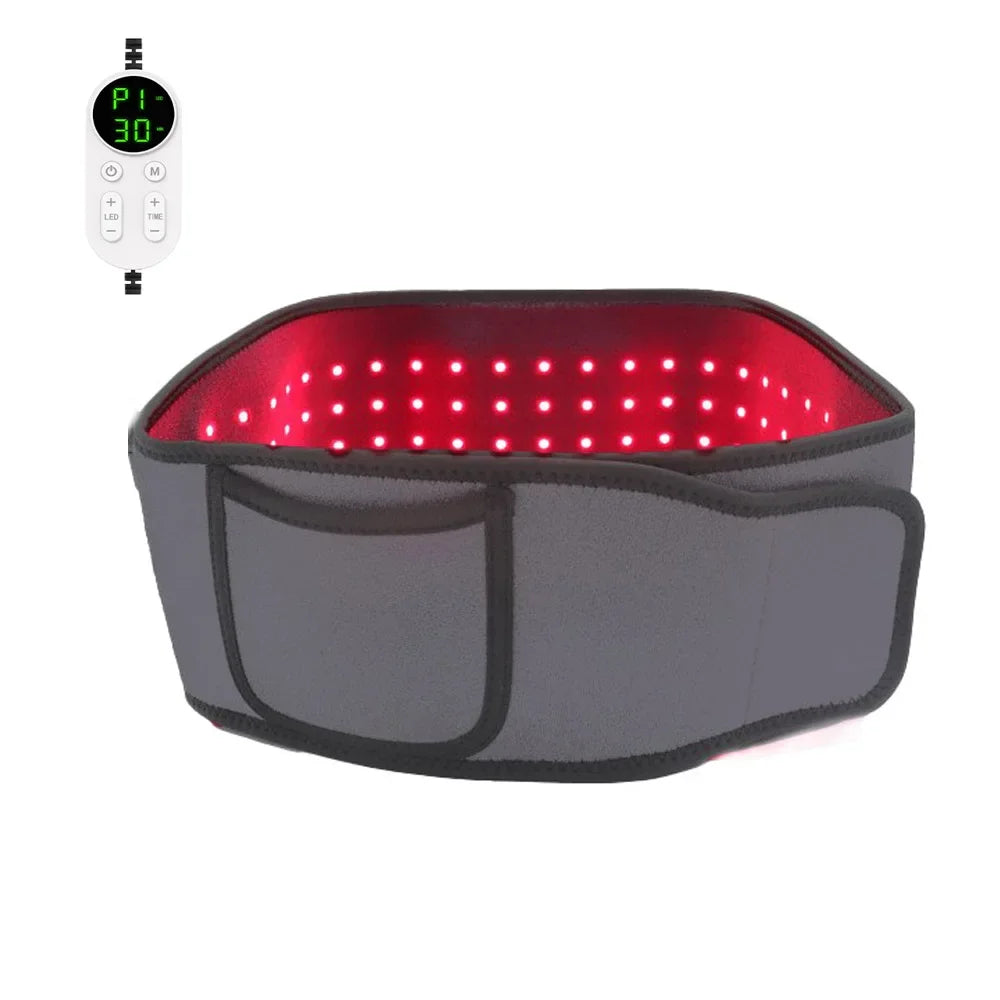 Red Light Therapy With Infrared LED Hot Compress Massage Belt Back Waist Therapy Belt To Relieve Pain Promote Blood Circulation