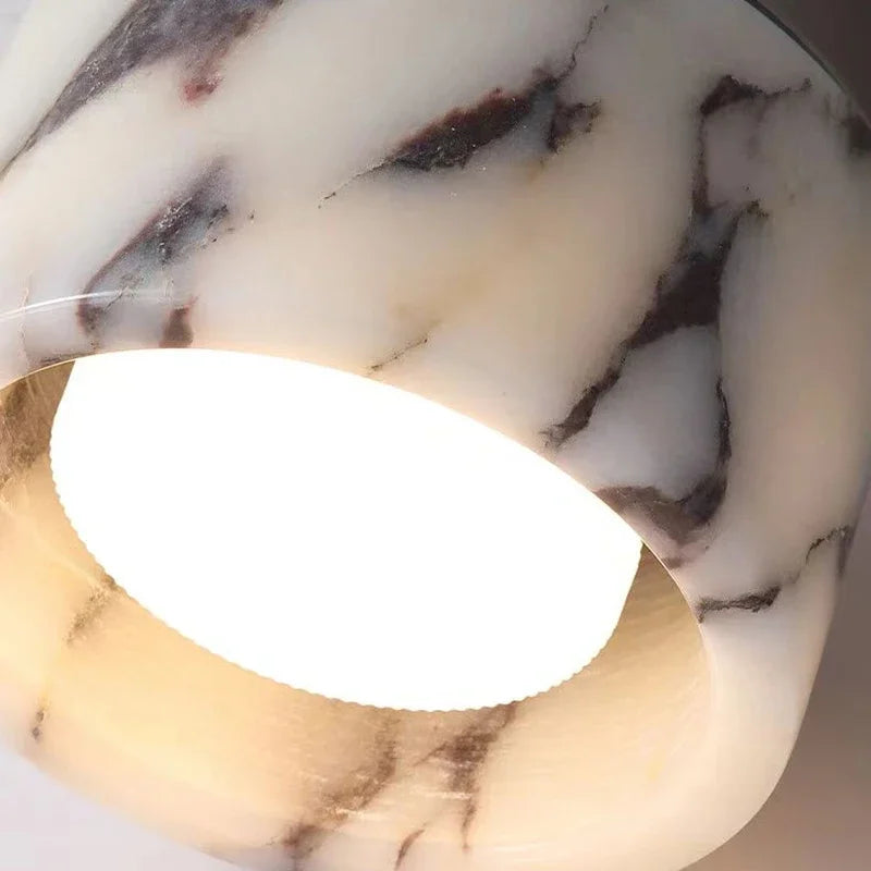 Nordic Lamp Marble Cylinder Natural Stone LED Ceiling Lamp Small Sconce Bedroom Home Decor Parlor Aisle Lighting Fixtures Metal