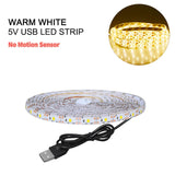 5M PIR Led Motion Sensor LED Strip Lamp 5V Led Under Cabinet Lamp Tape Ribbon Diode Light Battery Powered TV Backlight Lighting
